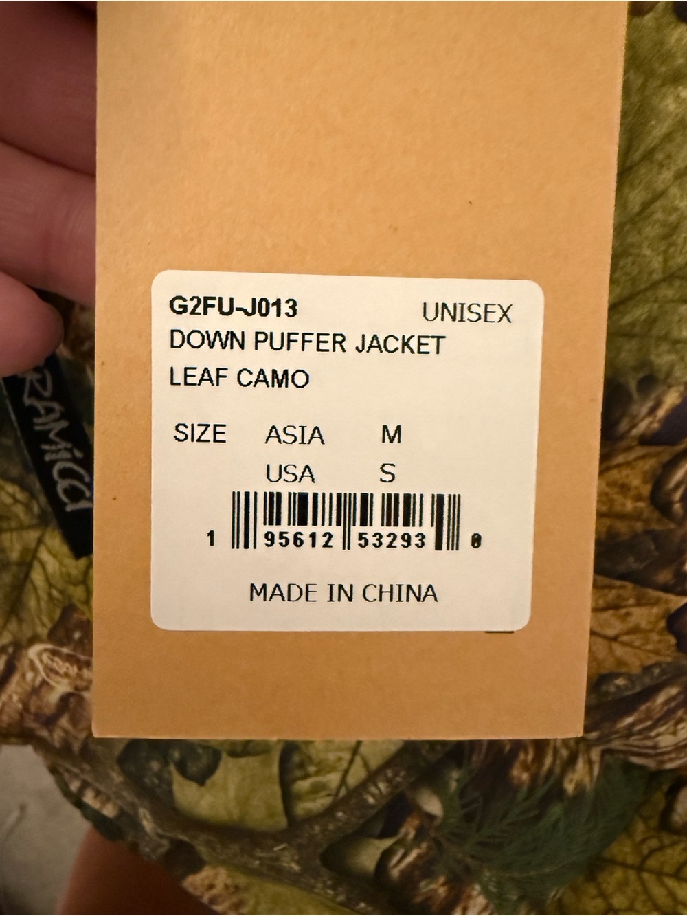 Leaf Camo Down Puffer Jacket - Green - Picture 2 of 4